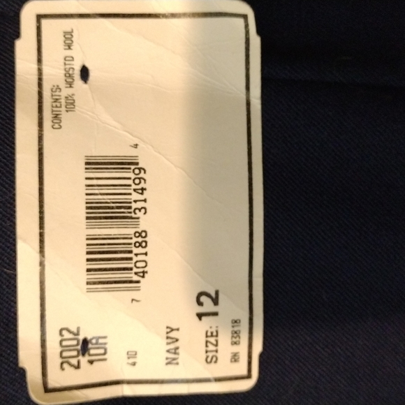 VTG NWT H&W Hawksley & Wight 100% Wool Navy Blue Pencil Skirt 2 Pockets, Size 12 - Picture 8 of 9